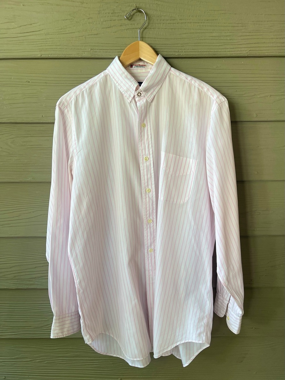 Vintage Kenneth Gordon Pink Stripe Ivy League Shirt Made USA XL